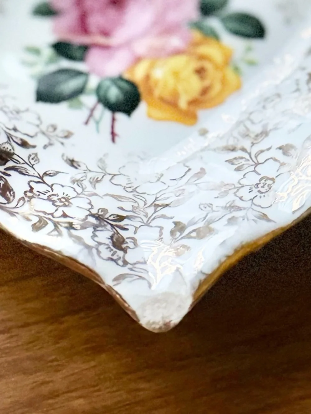 Vintage English Bone China Floral Trinket Dishes Set Glenmac Imports